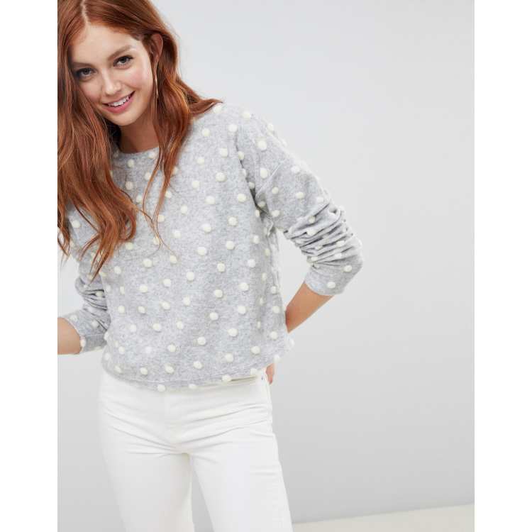 Grey polka deals dot sweater