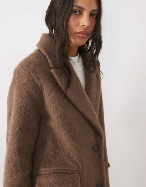 New Look brushed longline formal coat in mink, 2 of 4