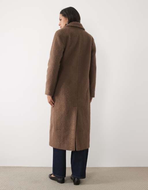 New Look brushed longline formal coat in mink, 3 of 4