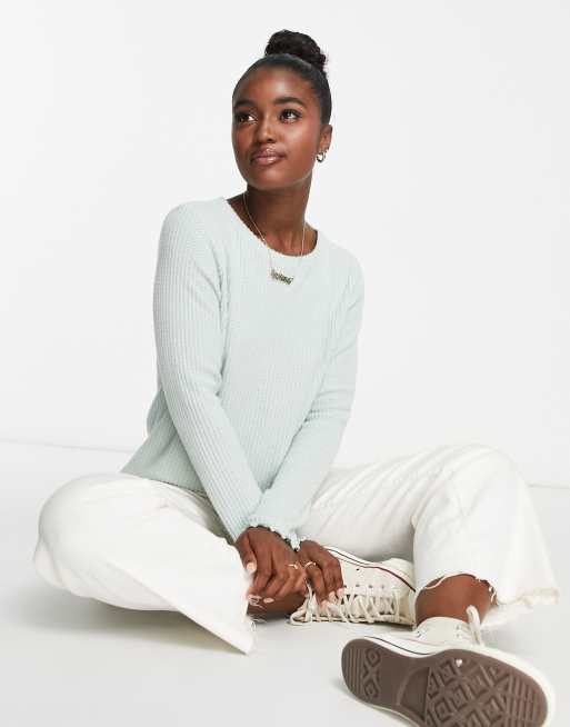 New Look deep hem turtle neck sweater in oatmeal