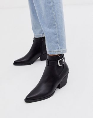 New Look buckle detail heeled chelsea boots in black | ASOS