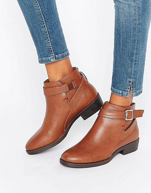 New Look Buckle Flat Ankle Boot