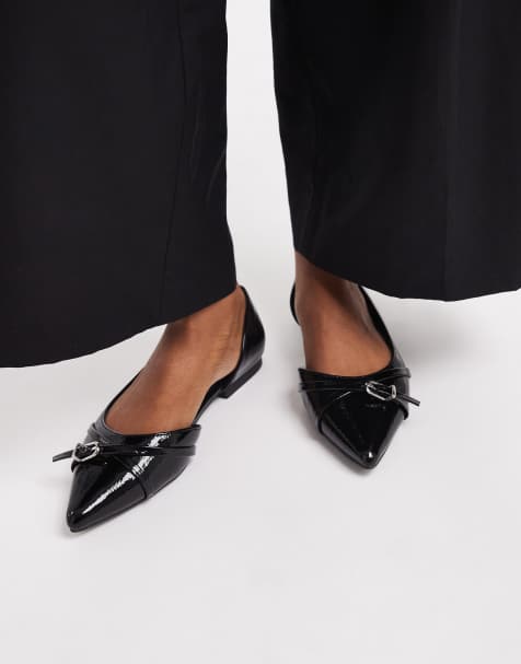 New Look buckle pointed ballet flat in black - view 1