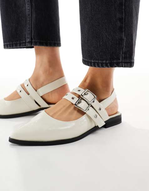 New Look buckle strap mary janes in off white - view 1