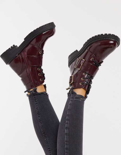 New look cheap maroon boots