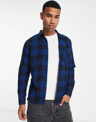 New Look Buffalo Check Shirt In Blue Check