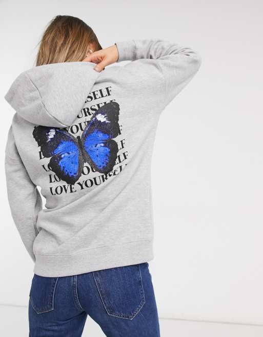 Hoodie with clearance butterfly logo