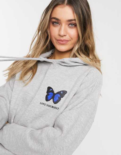 Gray discount butterfly hoodie