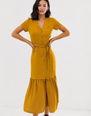 mustard dress new look