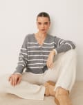 [New Look] New Look button down cardigan in grey stripe S GREY