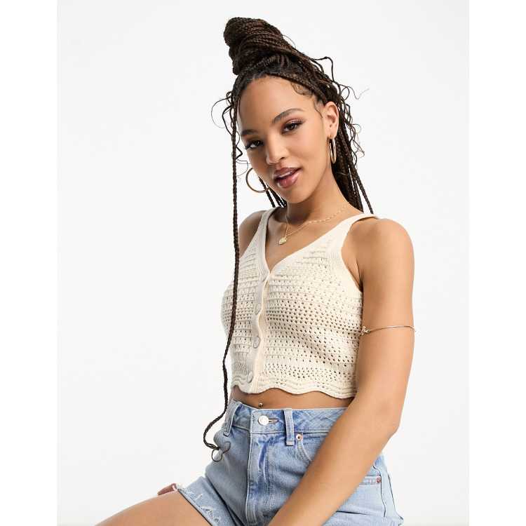 New look store crochet top