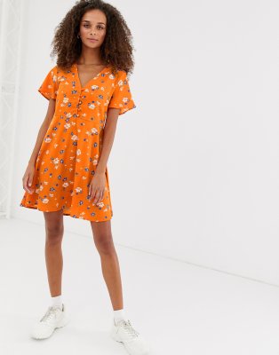 new look button down dress