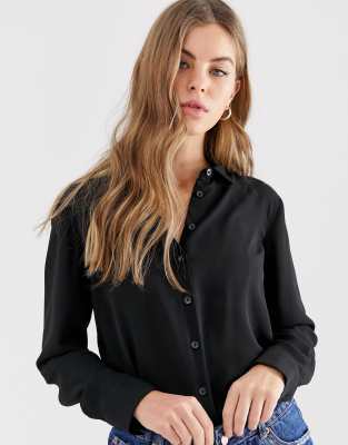 button down shirt black