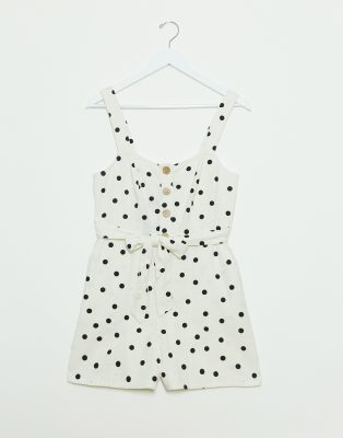 polka dot playsuit new look