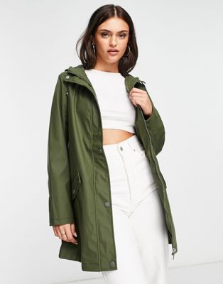 New Look button front anorak in khaki