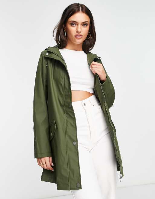 New Look button front anorak in khaki | ASOS