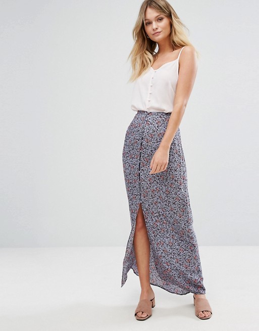 New Look | New Look Button Front Maxi Skirt