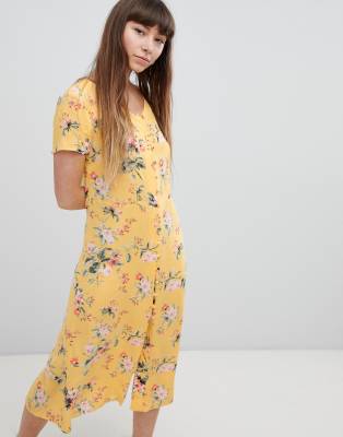 new look button midi dress