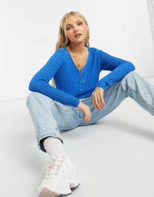 new look blue cardigan