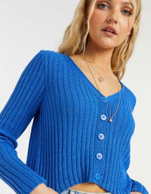 new look blue cardigan