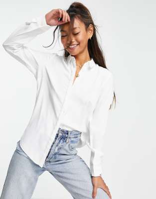 New Look button through shirt in white