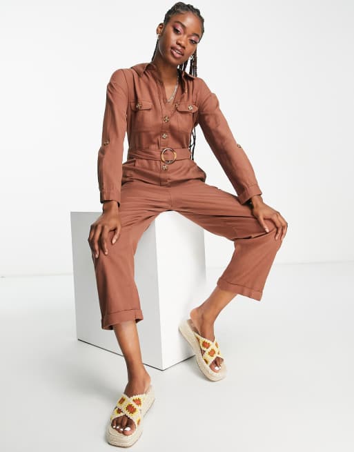 New look utility button cheap through jumpsuit