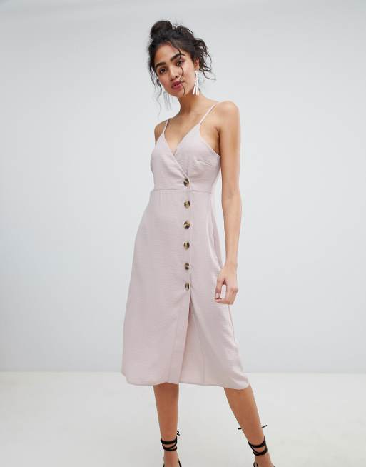 Button store wrap dress