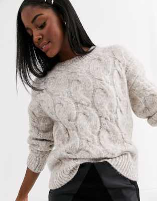 oatmeal cable knit jumper