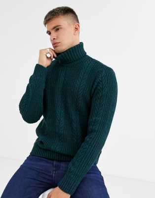 dark green roll neck jumper