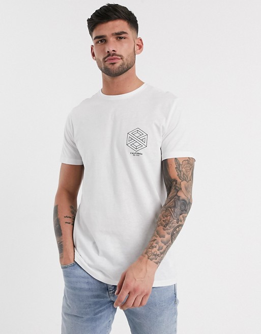 New Look California chest print t-shirt in white
