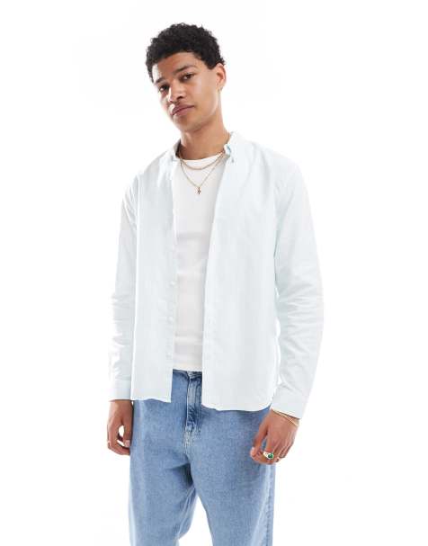 New Look - Camicia a maniche lunghe azzurra a righe - view 1