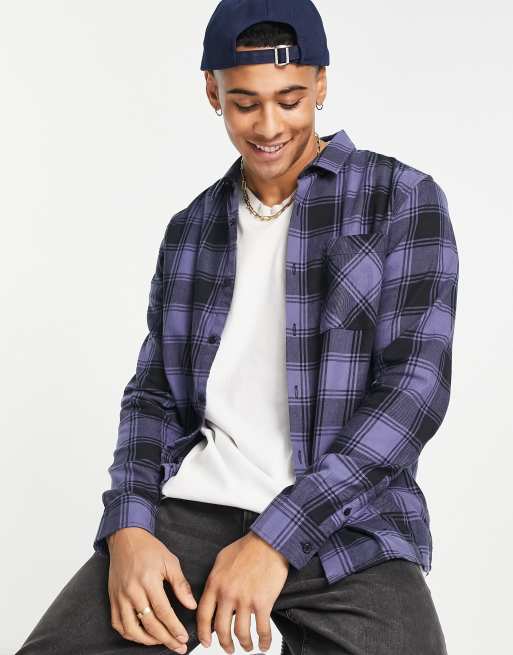New Look - Camicia a maniche lunghe blu a quadri