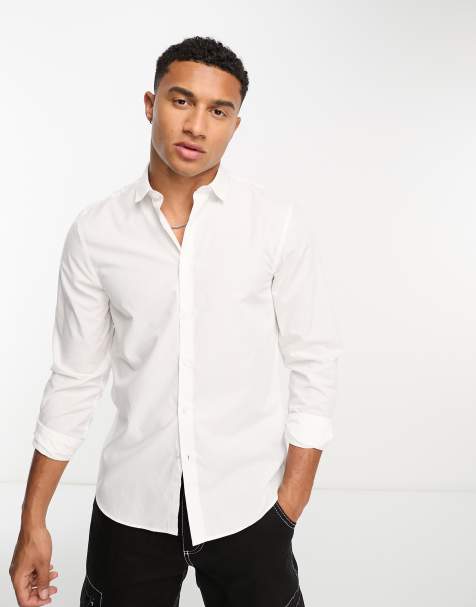 New Look - Camicia a maniche lunghe in popeline bianca - view 1