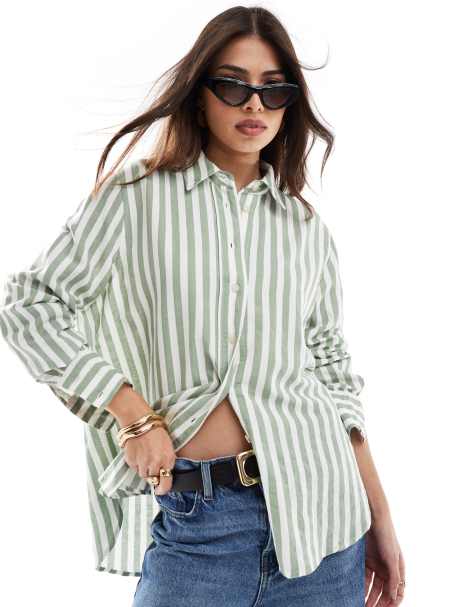 New Look - Camicia a righe verdi - view 1