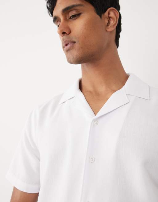 New Look - Camicia bianca effetto lino con rever, 5 di 5