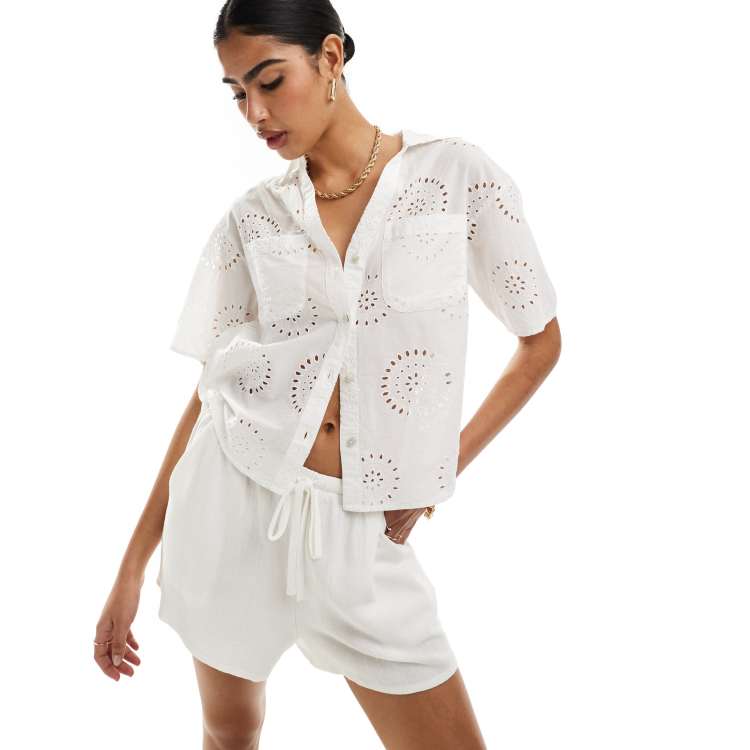 San Gallo Camicia In Pizzo Bianca Di Pizzo Sangallo Camicia Bianca