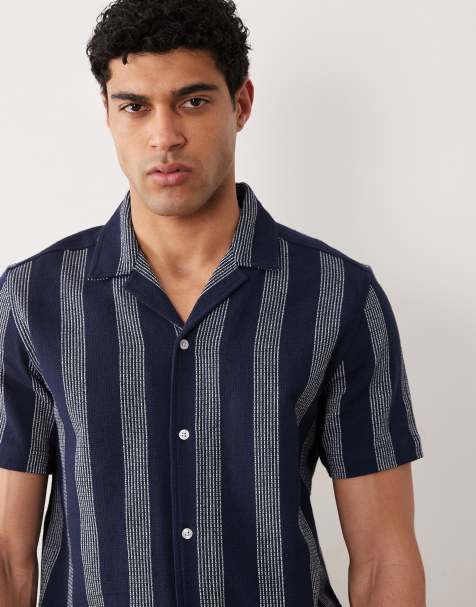 New Look - Camicia blu navy a righe in coordinato - view 1