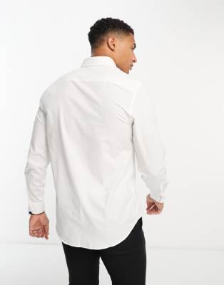 Camicia con bottoni e colletto bianca-Bianco - New Look Camicia donna  - immagine3
