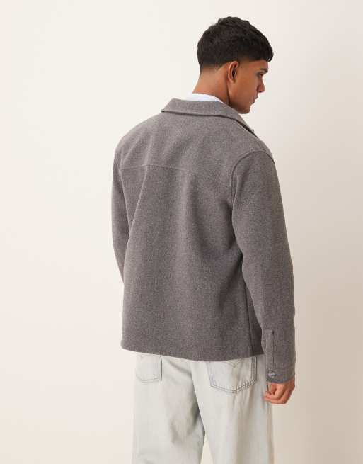 New Look - Camicia giacca grigio medio spazzolato, 4 di 4