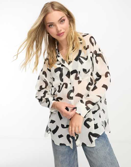 New Look - Camicia in chiffon con stampa