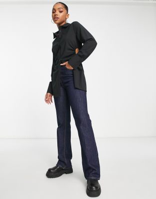 Camicia nera a maniche lunghe con cut-out e arricciatura-Nero - New Look Camicia donna  - immagine3