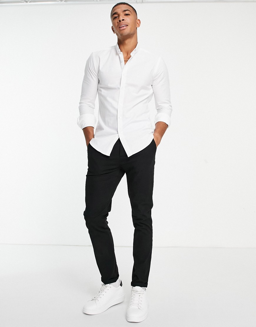 Camicia Oxford attillata ed elegante bianca-Bianco - New Look Camicia donna  - immagine2