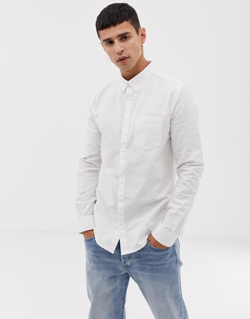 New Look - Camicia Oxford bianca vestibilità classica-Bianco