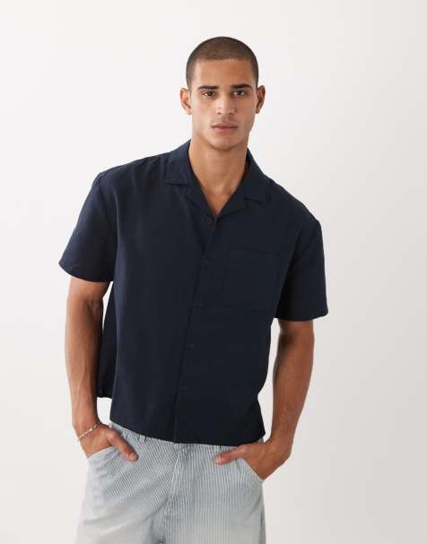 New Look - Camicia squadrata blu navy in coordinato - view 1