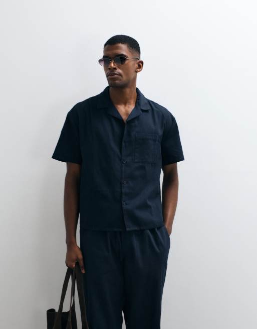 New Look - Camisa azul marino de corte cuadrado (parte de un conjunto), 2 de 5