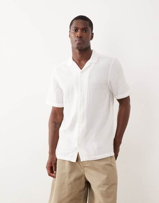 New Look - Camisa blanca de manga corta de tejido texturizado , 3 de 5