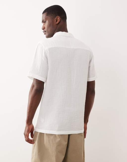 New Look - Camisa blanca de manga corta de tejido texturizado , 5 de 5