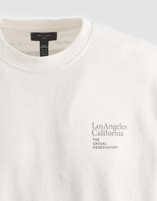 New Look - Camiseta color crema extragrande con logo en relieve, 8 de 9