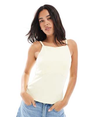New Look - Camisole-Top in Gelb mit geradem Ausschnitt