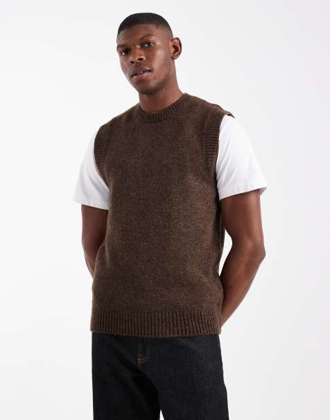 New Look - Canotta in maglia soffice marrone scuro - view 1
